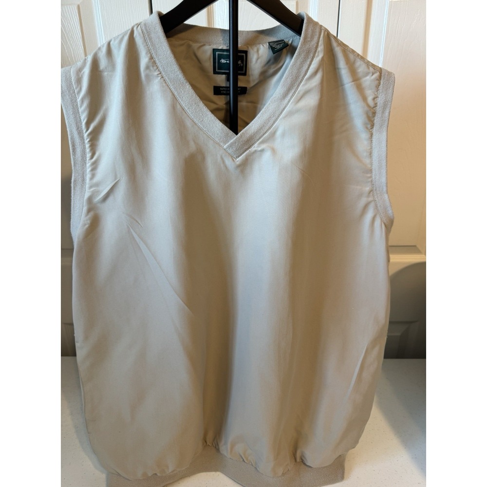 Men's Bolle Golf Vest XL Khaki Color Pockets Water/wind Resistant Fathers Day